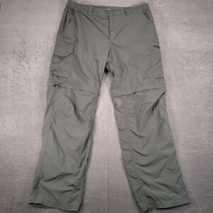 Columbia Mens Omni-Shade Convertible Pants Sz 38x32 Green Fishing Outdoor Hiking